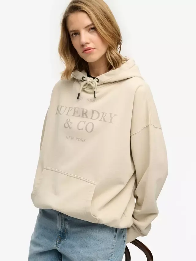Роскошная повседневная толстовка свободного кроя, цвет пейот-беж Superdry — фото 4