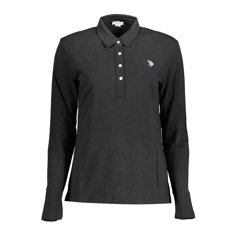 

Черная хлопковая женская рубашка поло U.S. Polo Assn.