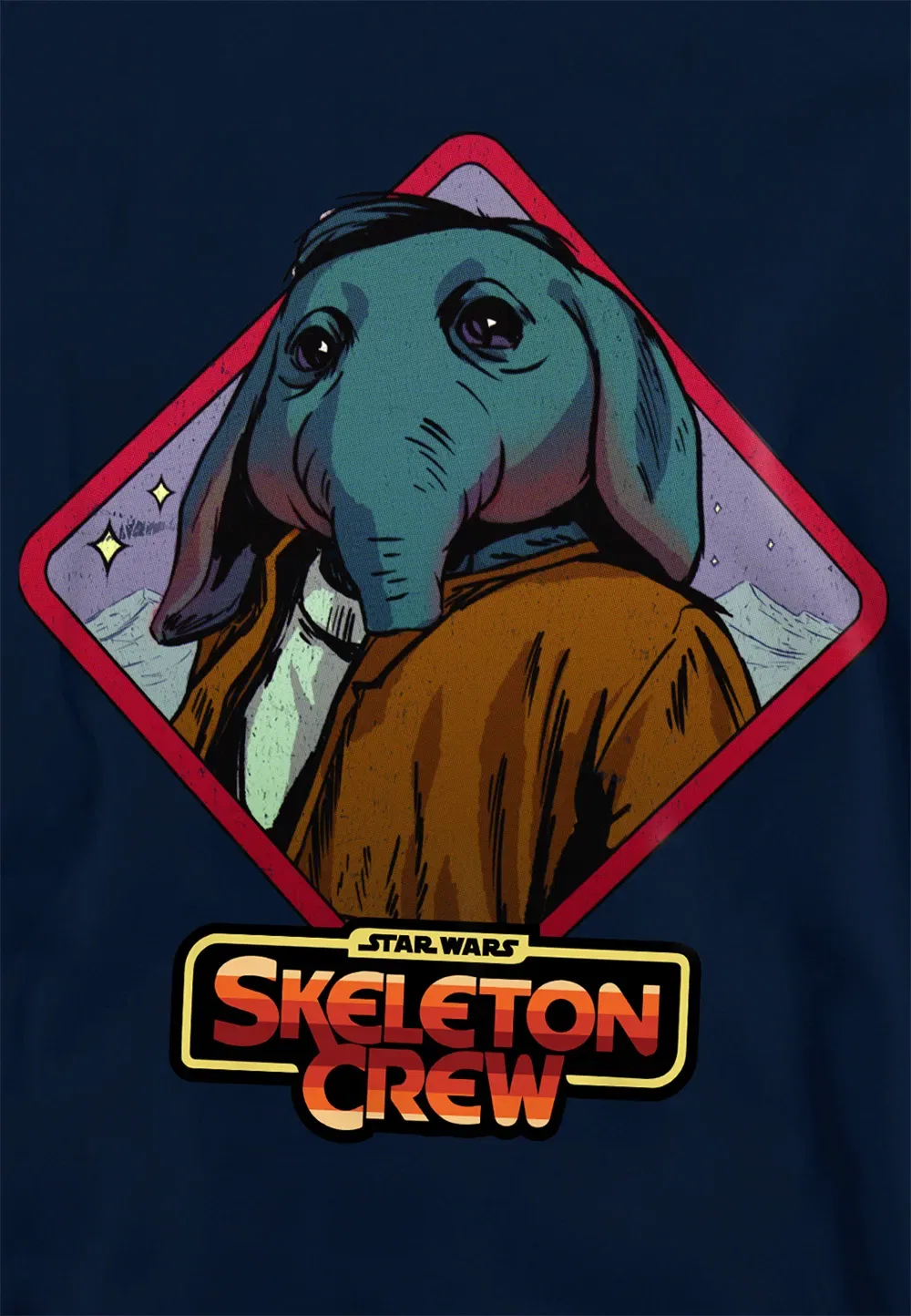 Детская худи с принтом Star Wars: Skeleton Crew Neel Badge, Disney, темно-синий — фото 2