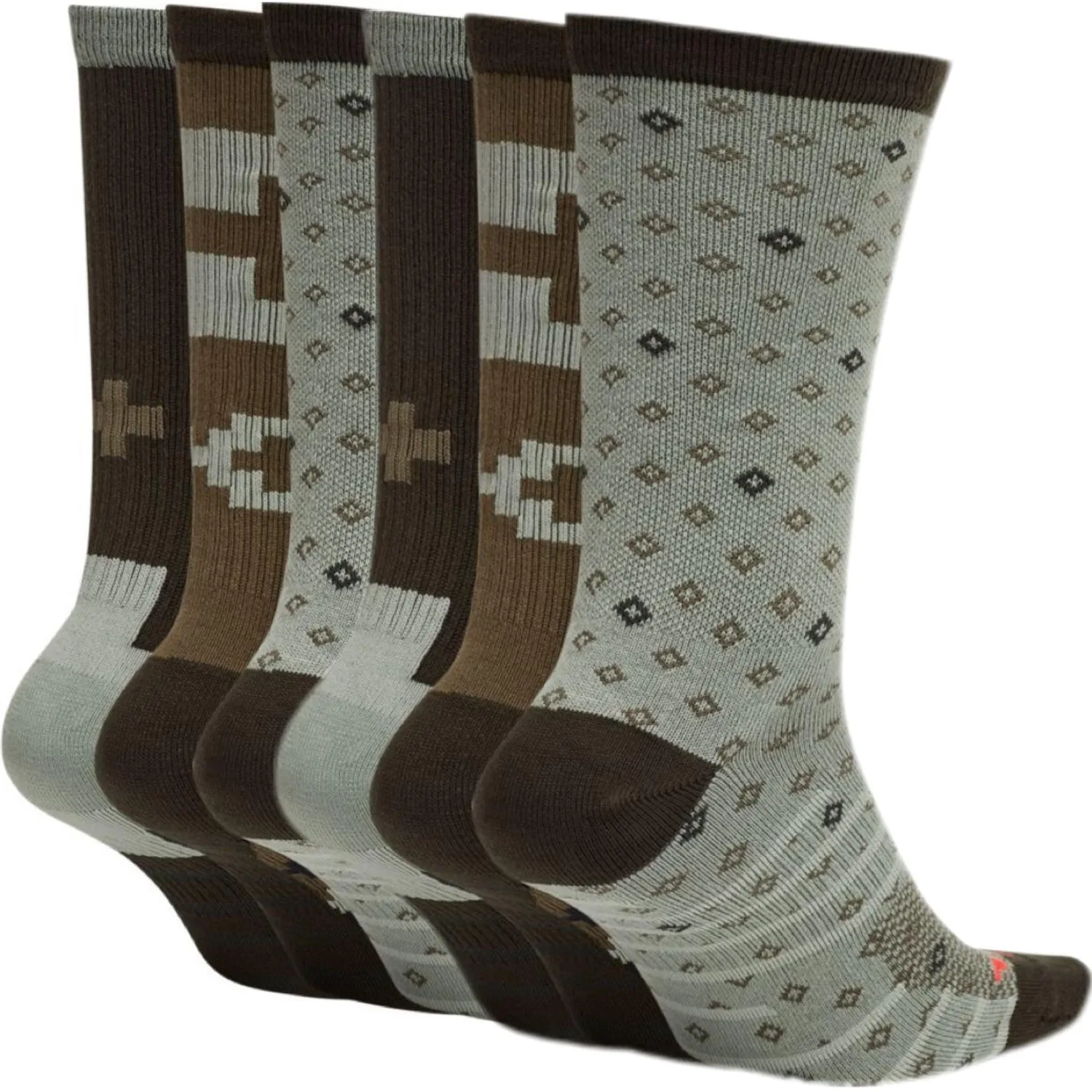 Унисекс носки до середины икры Nike, 6 Pack (Brown)