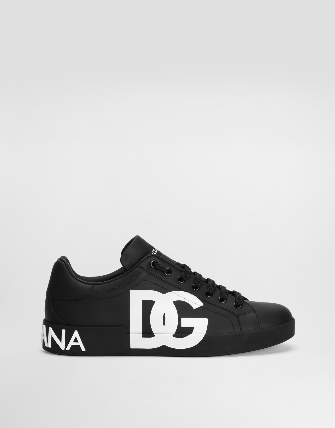 

Кожаные кроссовки portofino из наппы с принтом логотипа dg Dolce & Gabbana, черный