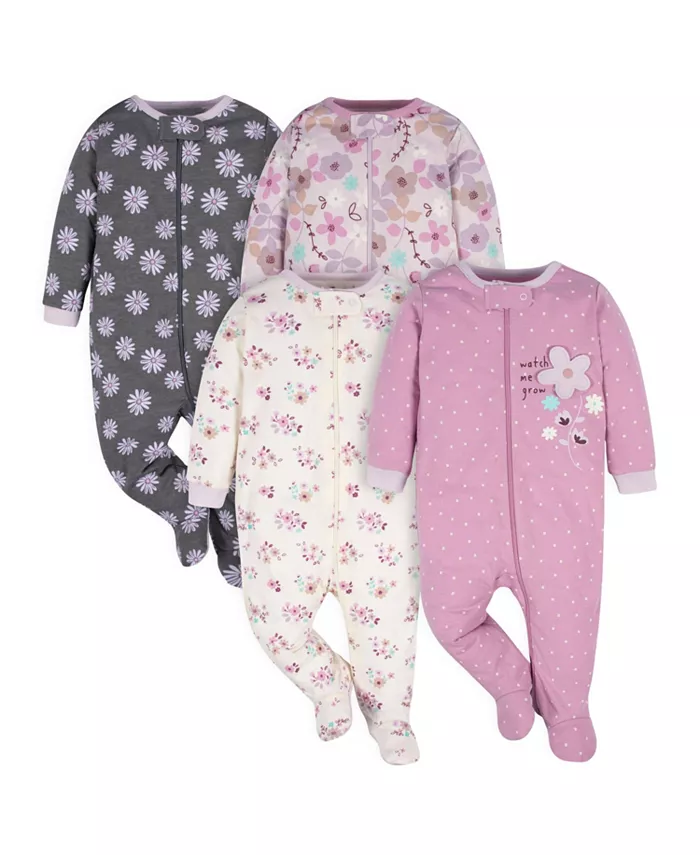 

Пижама Sleep N' Play для девочек, 4 шт Gerber, фиолетовый