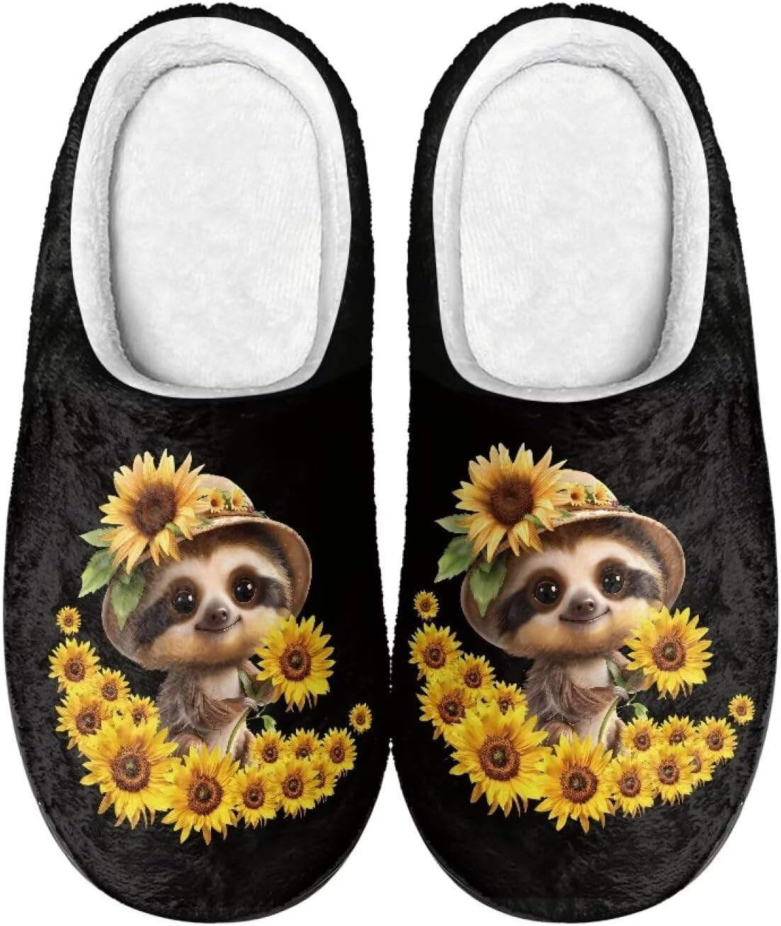 

Домашние тапочки с принтом для женщин и мужчин, нескользящие, пушистые, удобные для дома и улицы Baxinh, черный