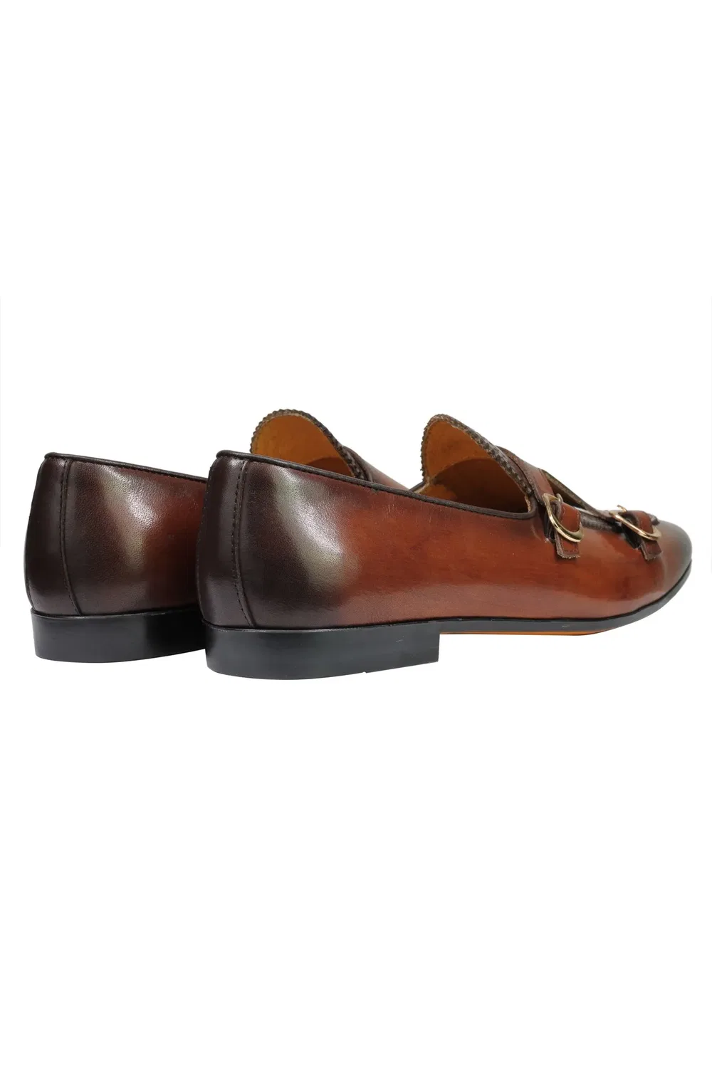 Туфли Leather Double Monk Strap Xposed, коричневый — фото 4