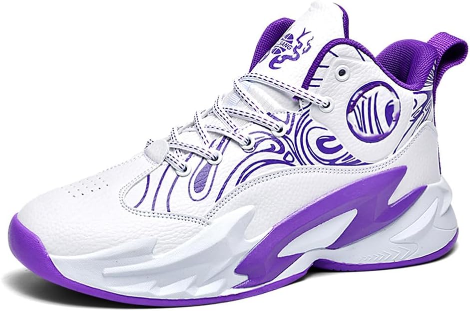 

Унисекс модные баскетбольные кроссовки NCNDB, высокие, противоскользящие, дышащие, для бега и спорта, белый/фиолетовый
