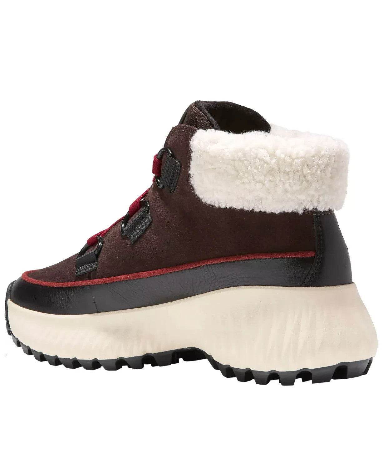 Cole Haan Zerogrand Flurry Женские сапоги-хайкеры из искусственного меха цвета темный шоколад — фото 3
