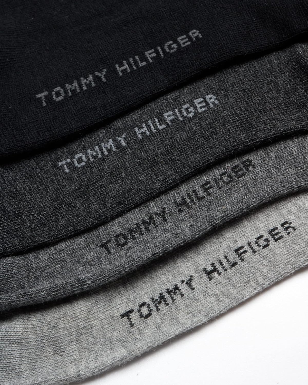 Мужские носки Tommy Hilfiger - 8 пар стильных мужских носков, дышащие, влагоотводящие и эластичные, размеры 7-12, Grey Assorted — фото 4