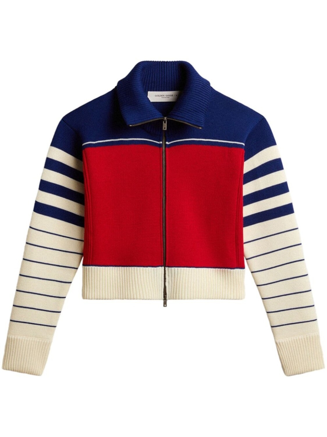 

Golden Goose шерстяная куртка в полоску, красный