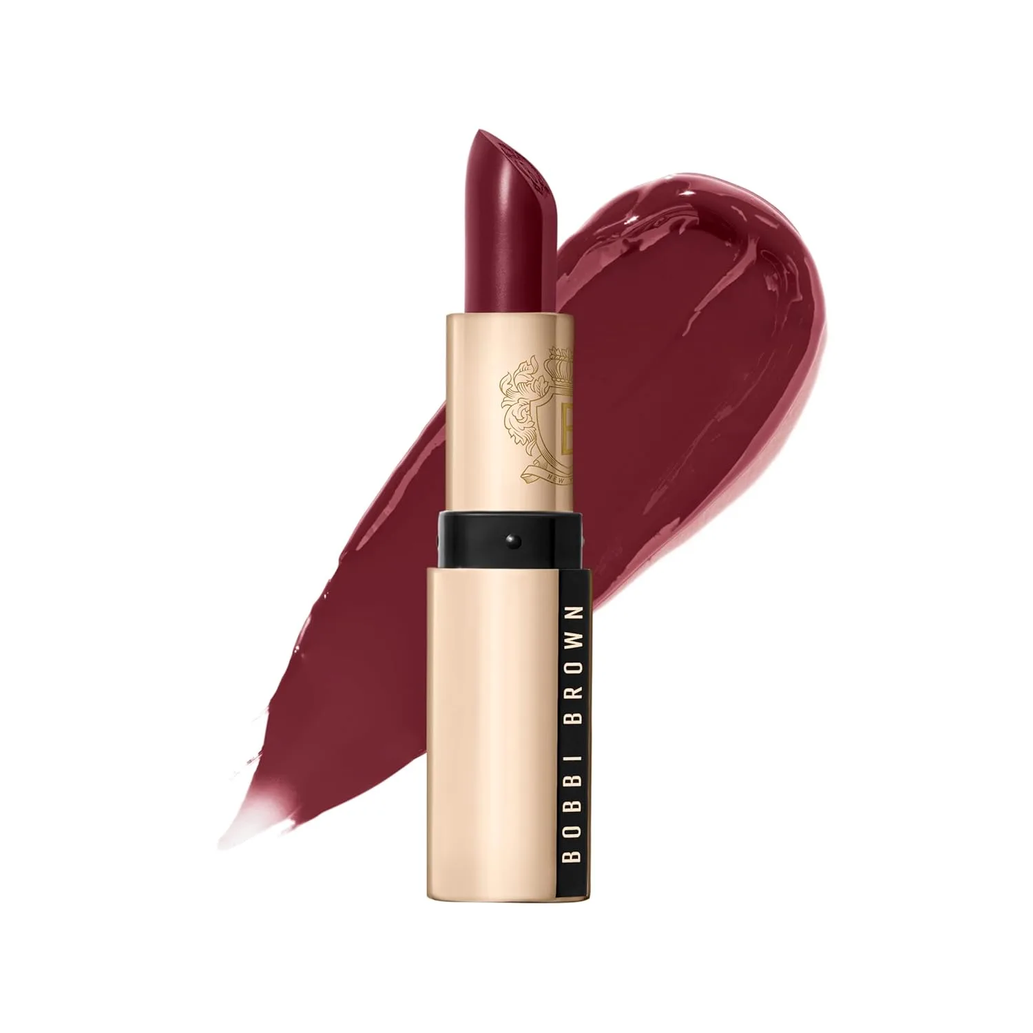 Помада Bobbi Brown Luxe | Яркая, ухаживающая за кожей помада для насыщенного сатинового финиша | Масло ромашки и воск из цветков жасмина, 0,12 унции, 21 Your Majesty (Deep ruby red)