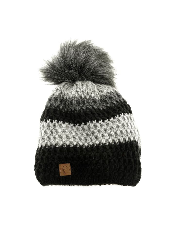 

Шапка Faera Mütze zum Warmhalten im Herbst oder Winter Bommelmütze, черный