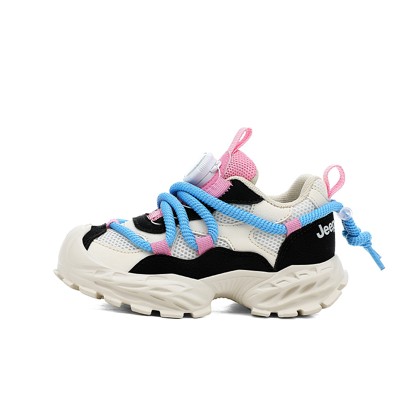 

Детские кроссовки для бега с низким верхом, Slip Resistant, Anti Kick, Thermal, Breathable, Rebound Support, Abrasion Resistant Jeep, бежевый розовый