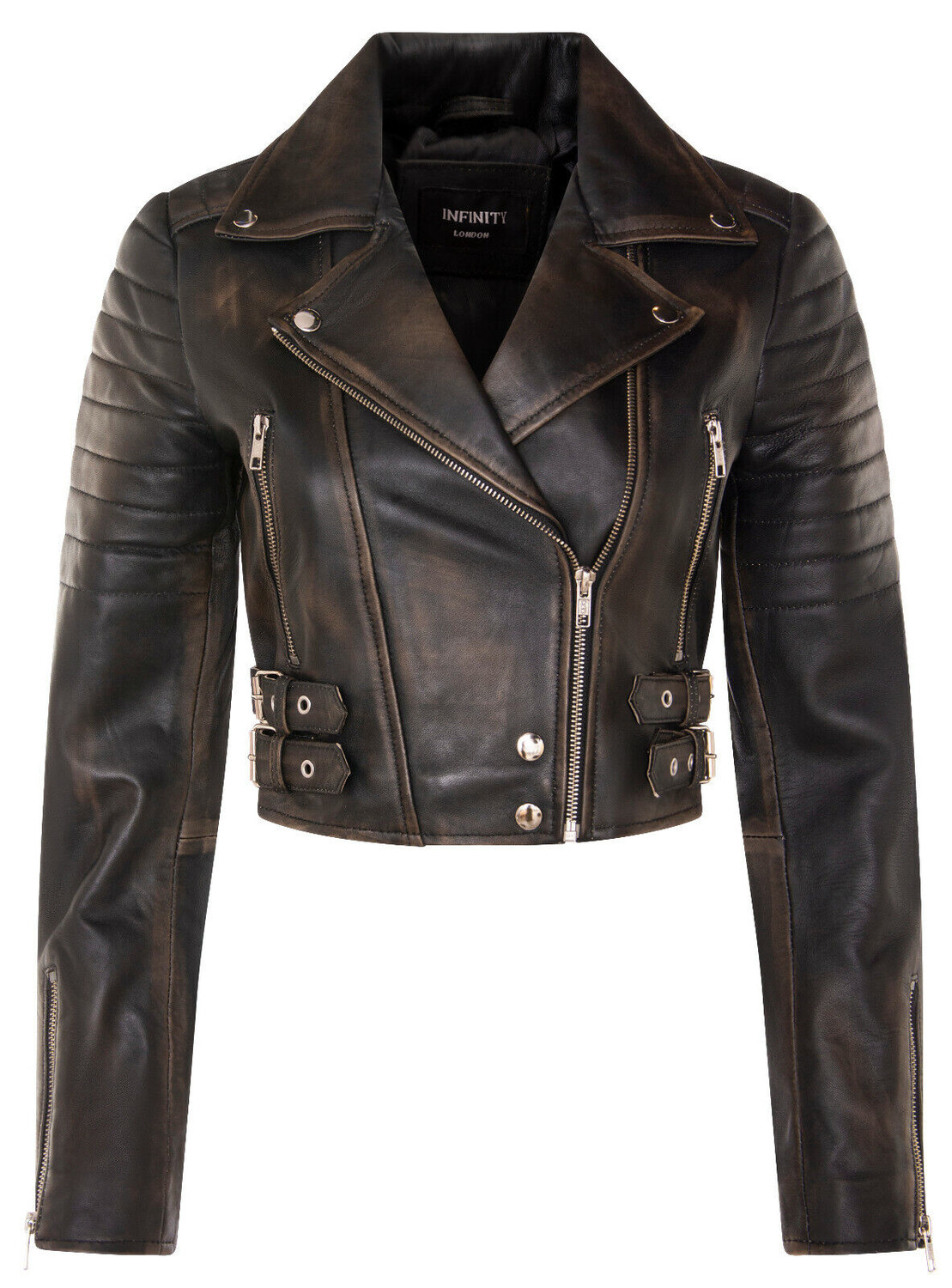 

Короткая кожаная куртка brando longtown Infinity Leather, черный