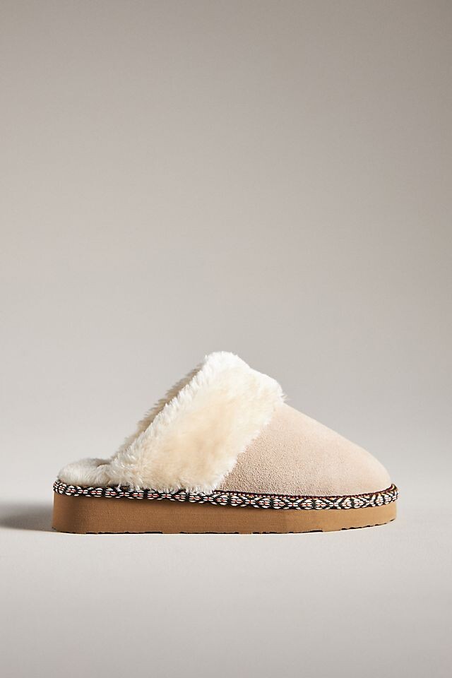 Вишневые тапочки Minnetonka, светло-серый