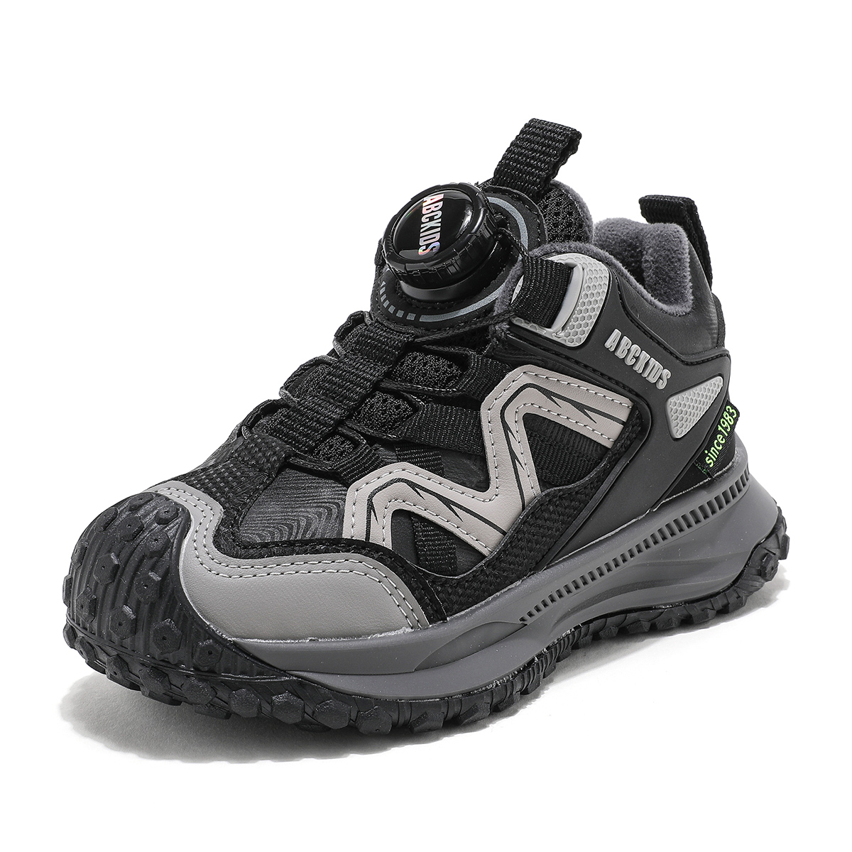 

Нескользящие, противоударные, легкие, амортизирующие, теплые, детские, повседневные кроссовки для детей ABC KIDS, черный/серый/зеленый