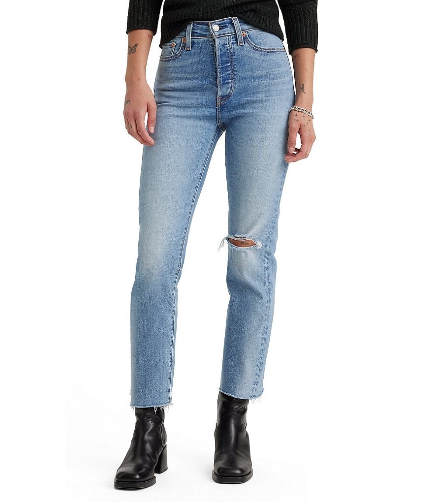 

Джинсы прямого кроя с высокой посадкой Levi's Wedgie, синий