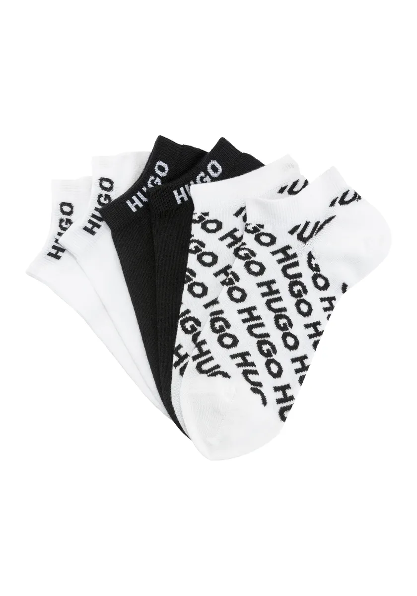 

Носки для отдыха HUGO Underwear "3P AS UNI LOGO CC W", с надписью HUGO, черный
