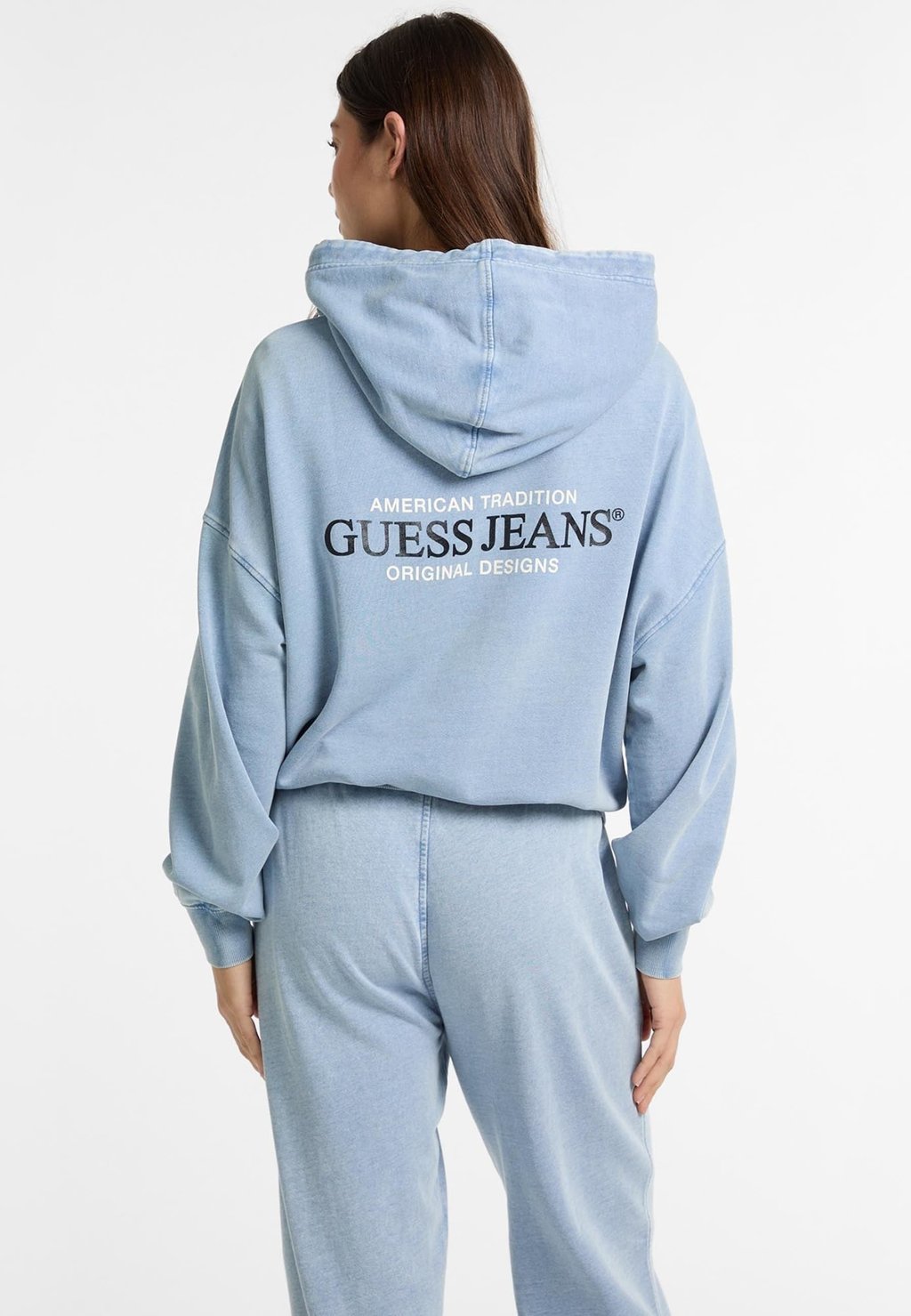 

Толстовка с капюшоном Guess Jeans, светло-голубой