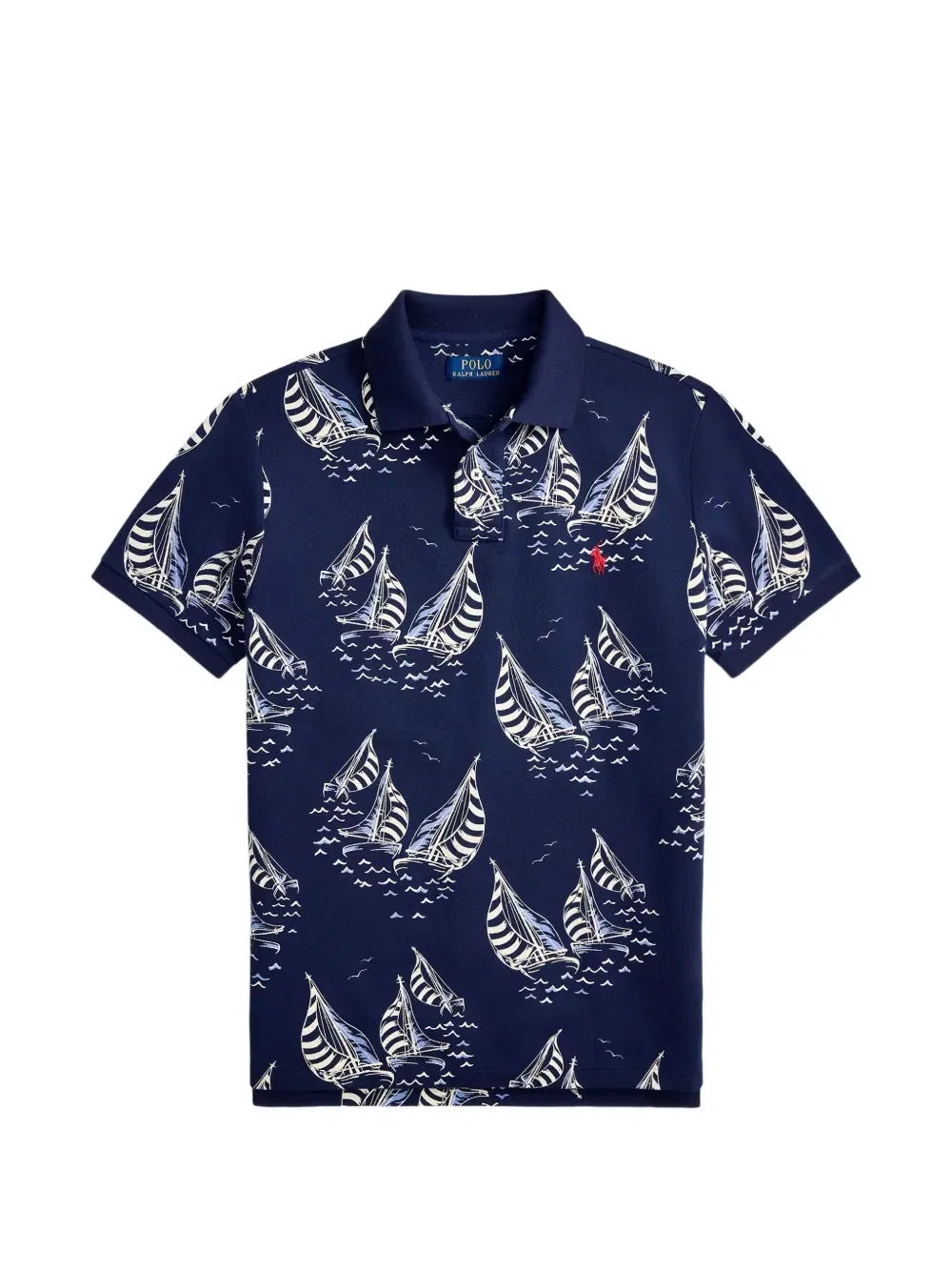 Рубашка-поло с принтом парусника POLO RALPH LAUREN, синий