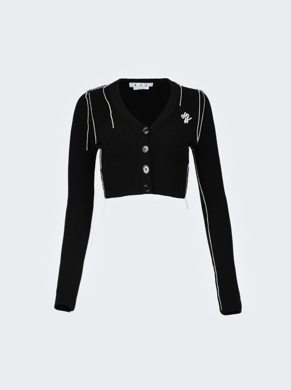 

Укороченный кардиган Outline Off-White, черно-белый