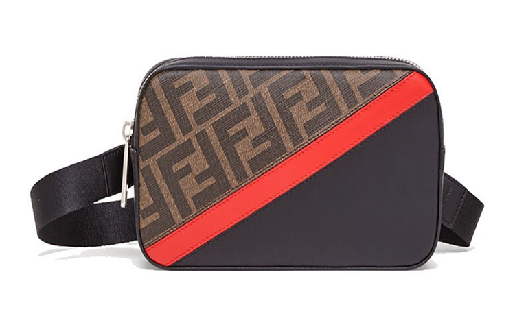 

Сумка через плечо FENDI с деталями из телячьей кожи, мужская, коричневая/черная/красная
