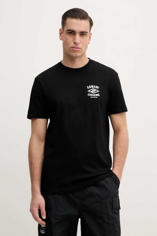 

Хлопковая футболка Armani Exchange, черный
