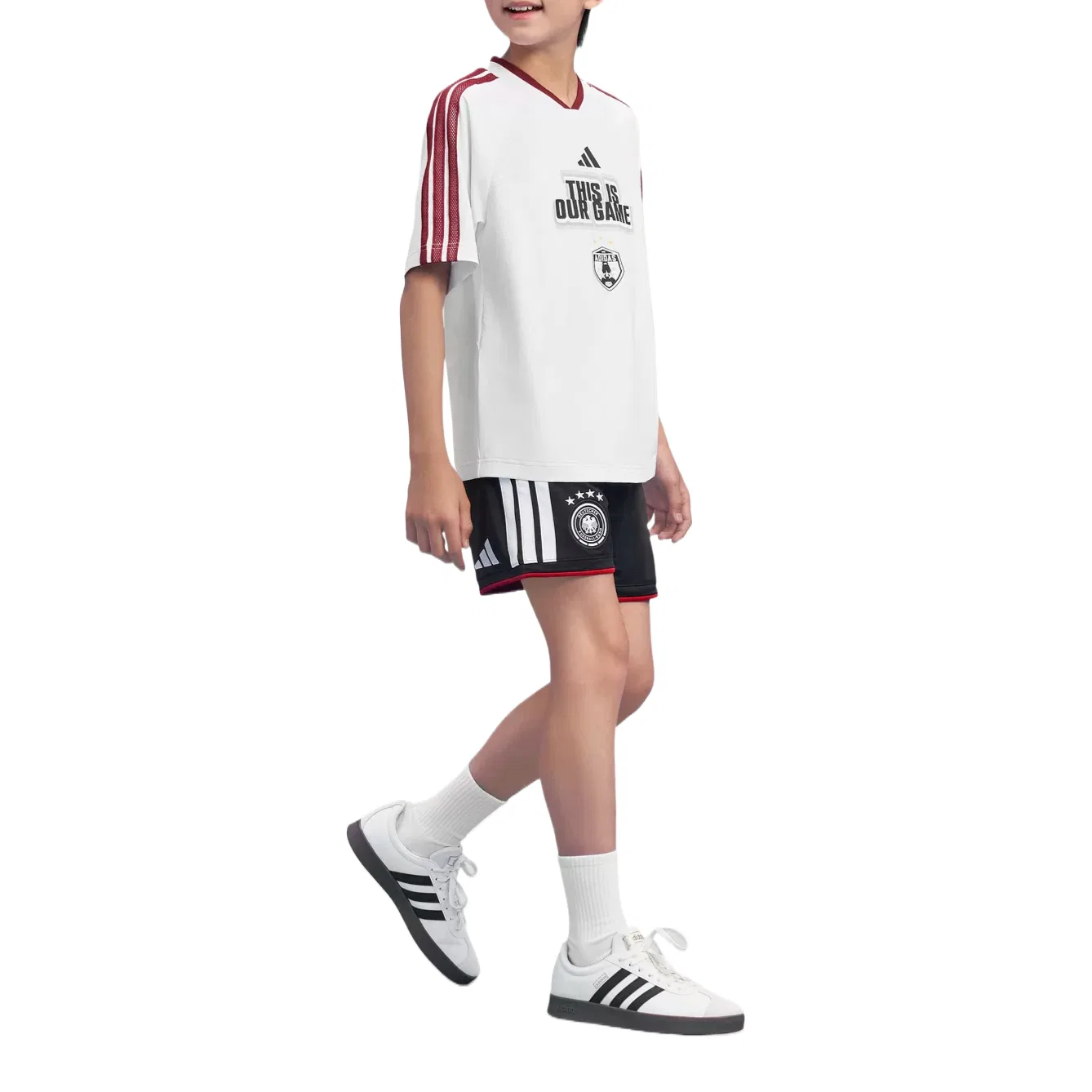 Детская футболка Quick Dry Adidas, White/Chestnut Red — фото 3