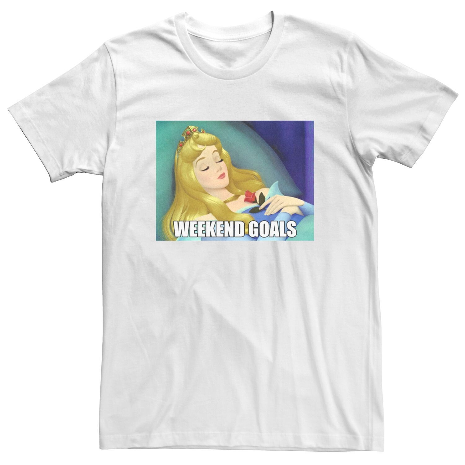 

Мужская футболка Sleeping Beauty Aurora Weekend Goals Meme Licensed Character