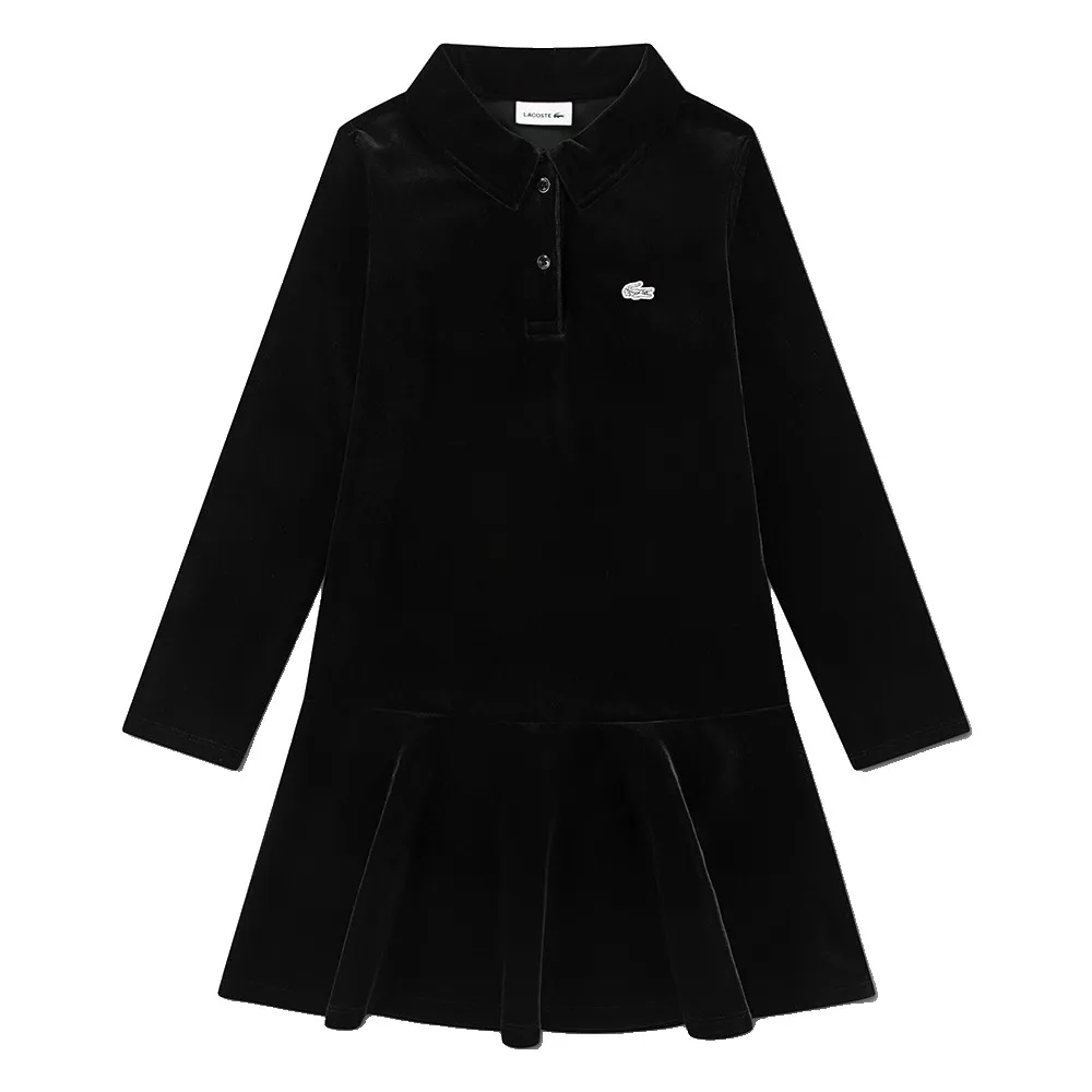 Детское платье Lacoste из стираного велюра Lacoste kids, черный