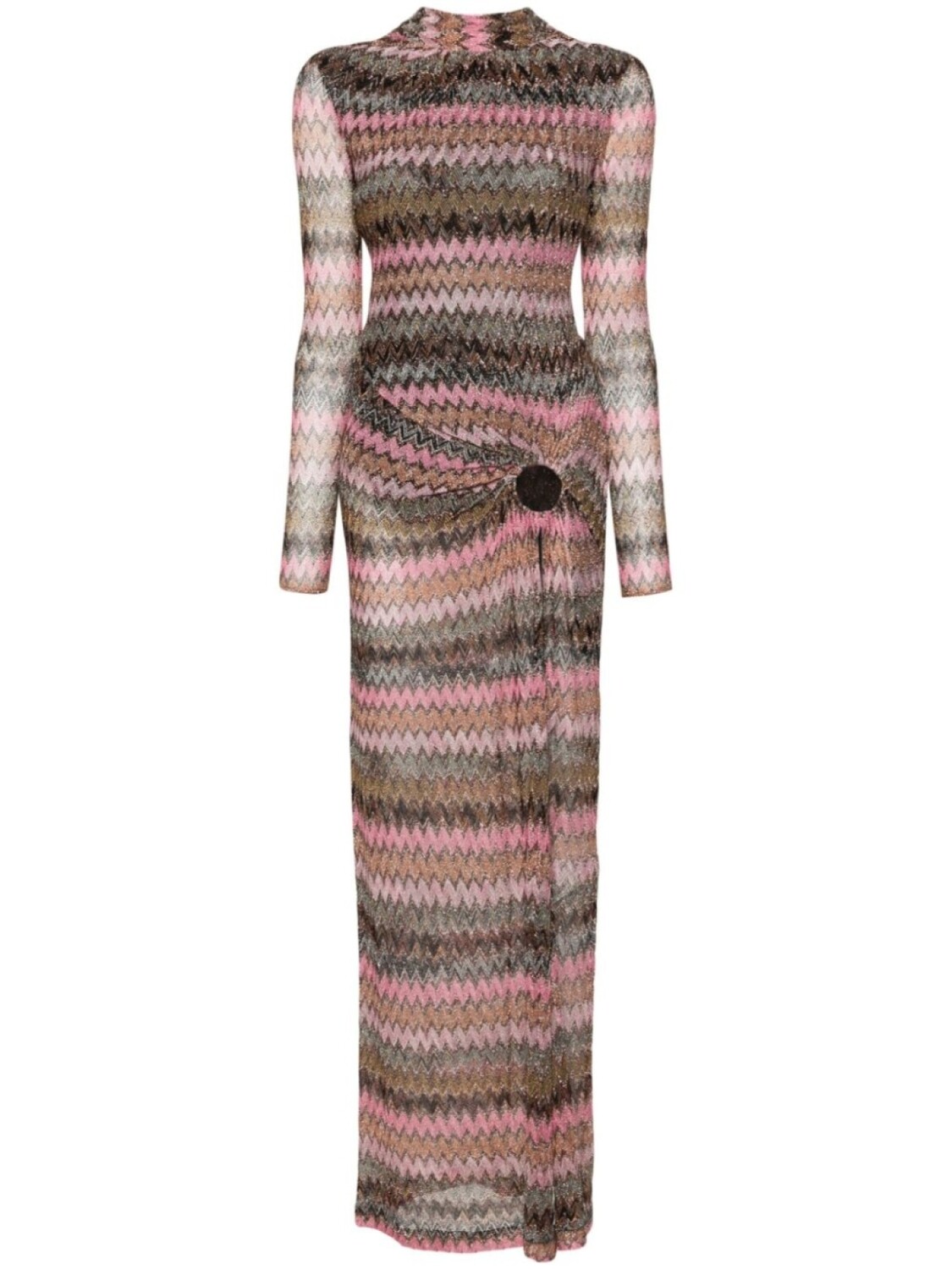 

Missoni платье макси с вырезами, розовый