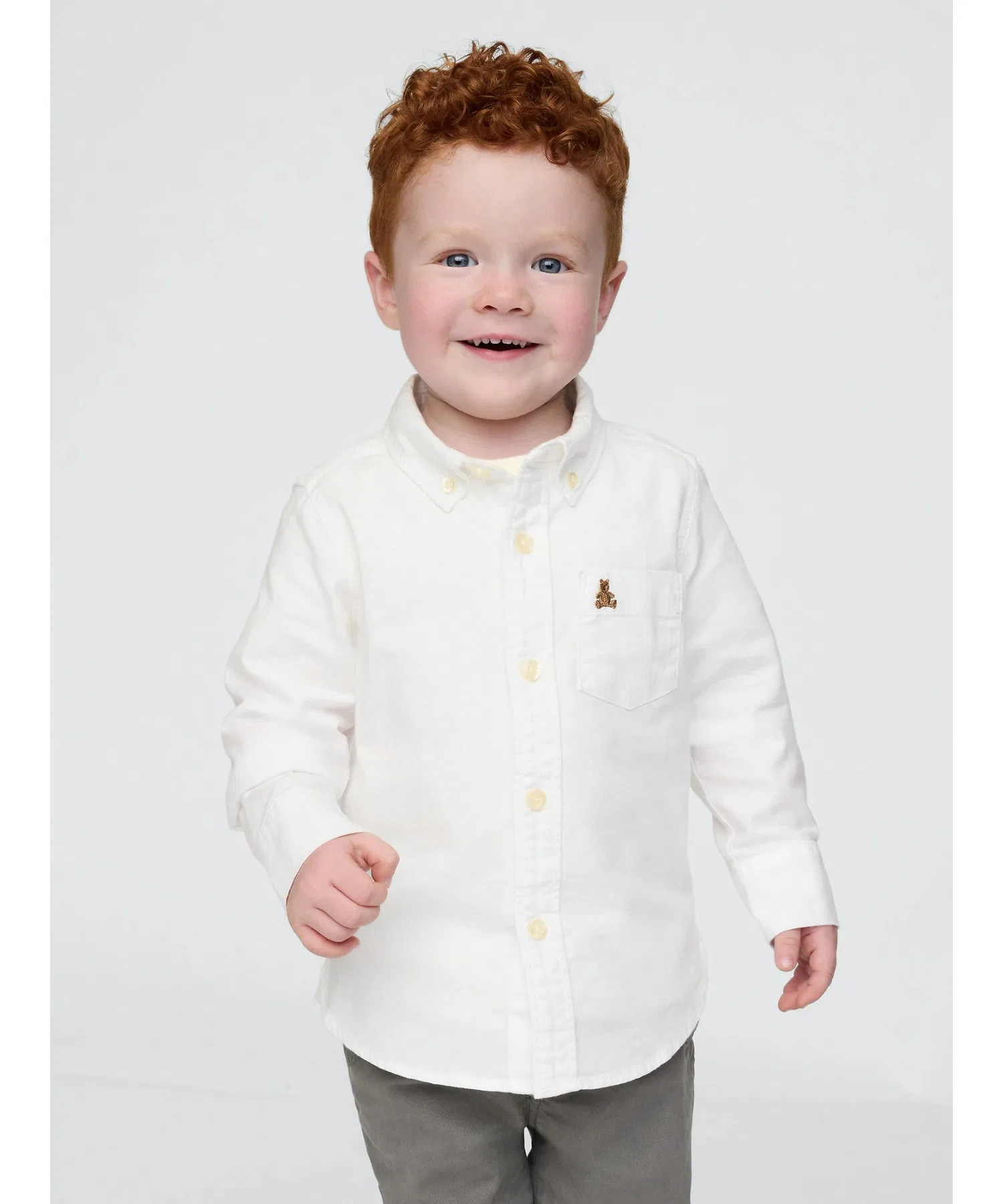 Детская хлопковая рубашка GAP Oxford белая