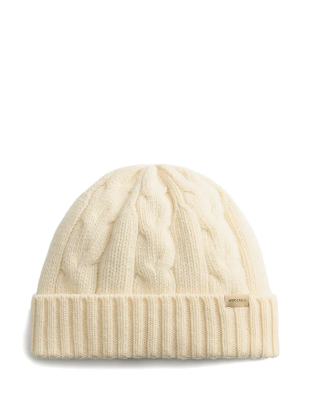 

Шапка бини фактурной вязки WOOLRICH, нейтральный