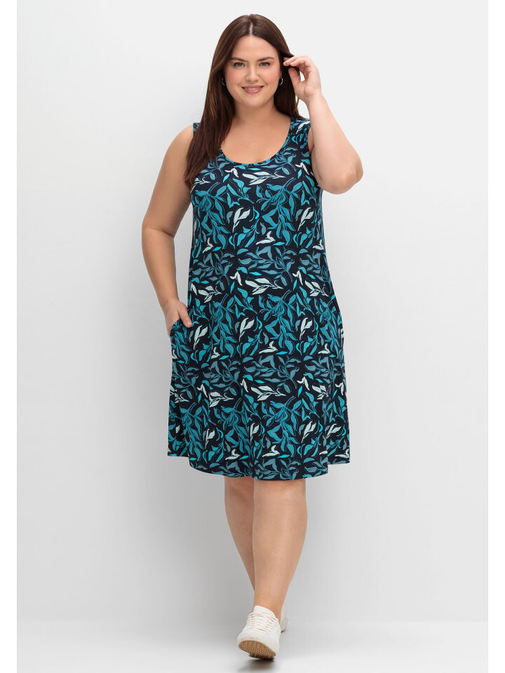

Длинное платье sheego Jersey, цвет tiefblau gemustert