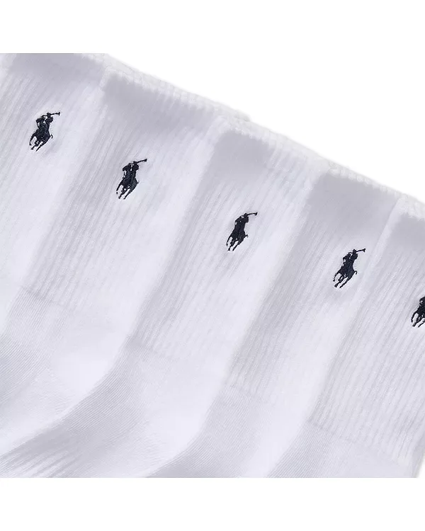 Мягкие амортизирующие носки Polo, комплект из 6 штук - для малышей и детей постарше. Ralph Lauren, White — фото 2