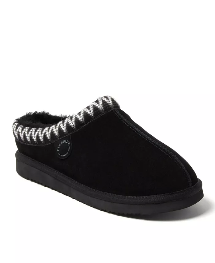 

Dearfoams Мужские домашние тапочки-клоги Fireside by Grafton из натуральной овчины с отделкой тесьмой Dearfoams, черный