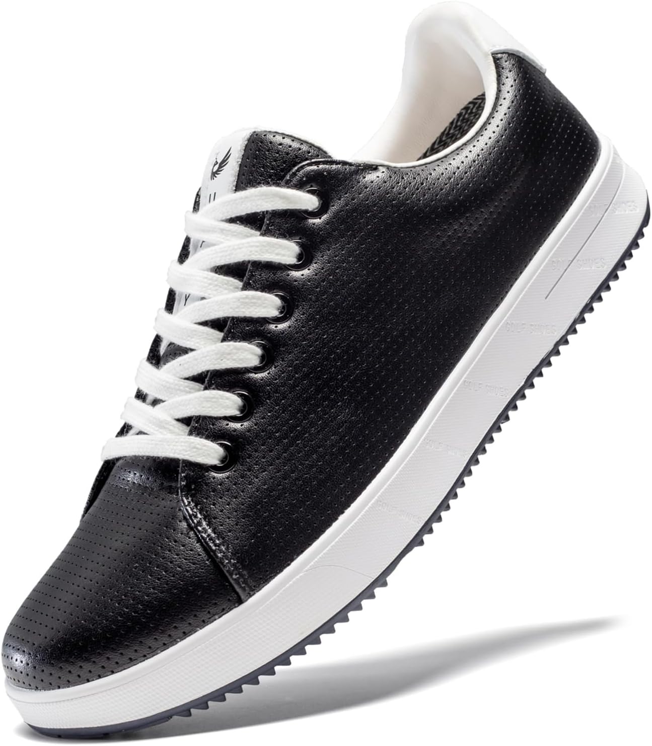 

Мужские гольф-кроссовки профессиональные без шипов, кожаные, с нескользящей подошвой, низкие, легкие, удобные, для путешествий и ходьбы U.Ofeiy, черный