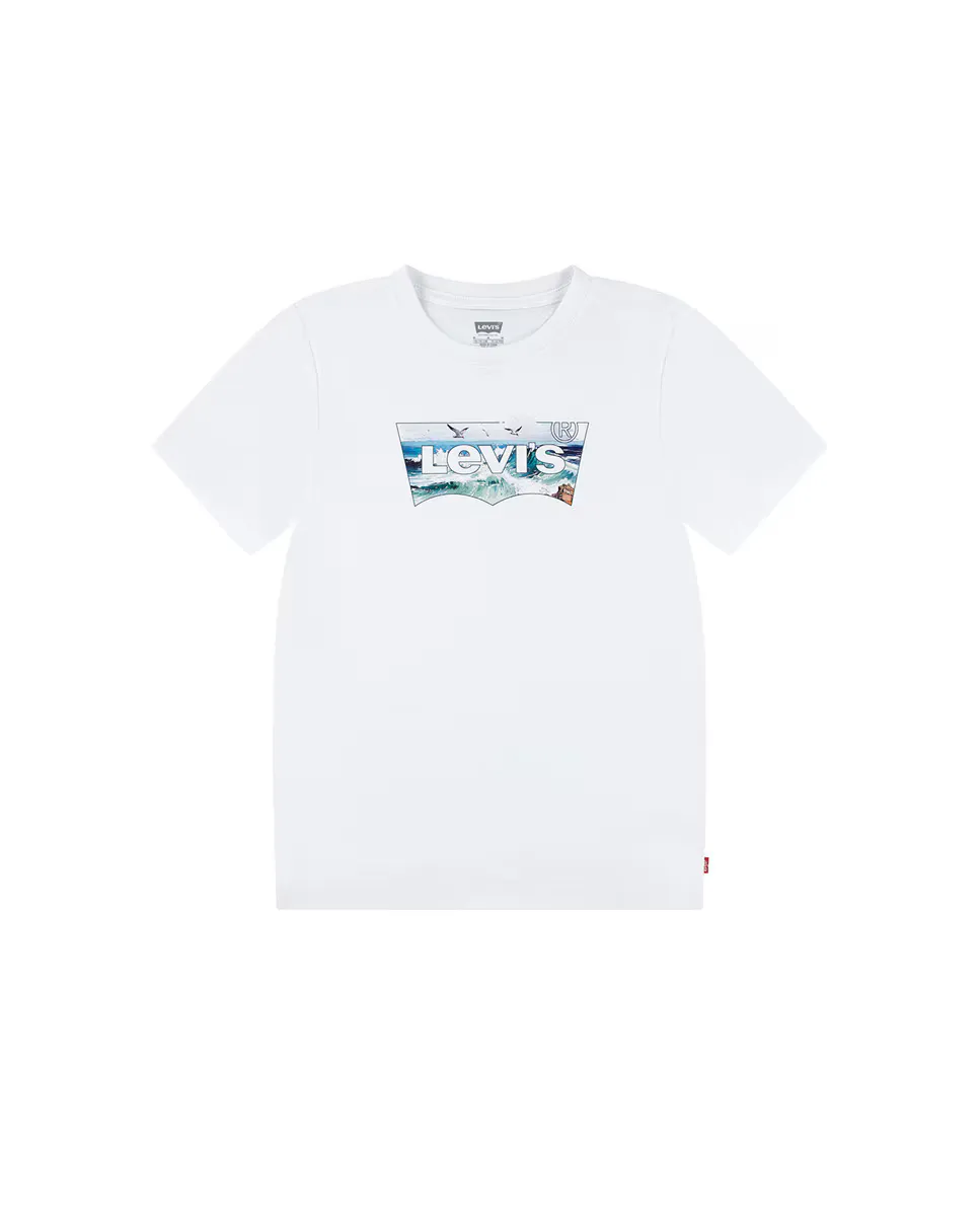 

Футболка Levi's Crashing Waves для мальчиков с крыльями летучей мыши, белый