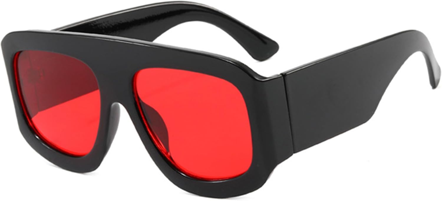 

bullabulling Популярные модные солнцезащитные очки для женщин, ретро, ​​массивные, дизайнерские, для мужчин, панк, градиентные, UV400, большие солнцезащитные очки, Black/Red