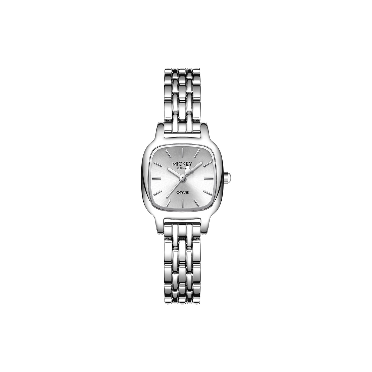

Disney Часы Luxury Small Sugar Cube Quartz Movement Alloy Strap Watch Women's Watch Silver Dial, Moonlight Silver