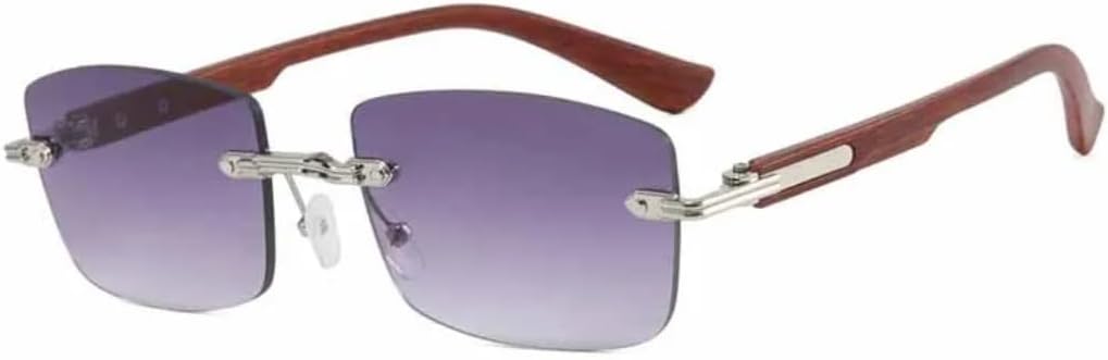 

Солнцезащитные очки с защитой UV400 | Без оправы, прозрачные, в стиле панк | для женщин и мужчин, для занятий спортом на открытом воздухе и вождения DSVIGF, Brown Gradient Gray