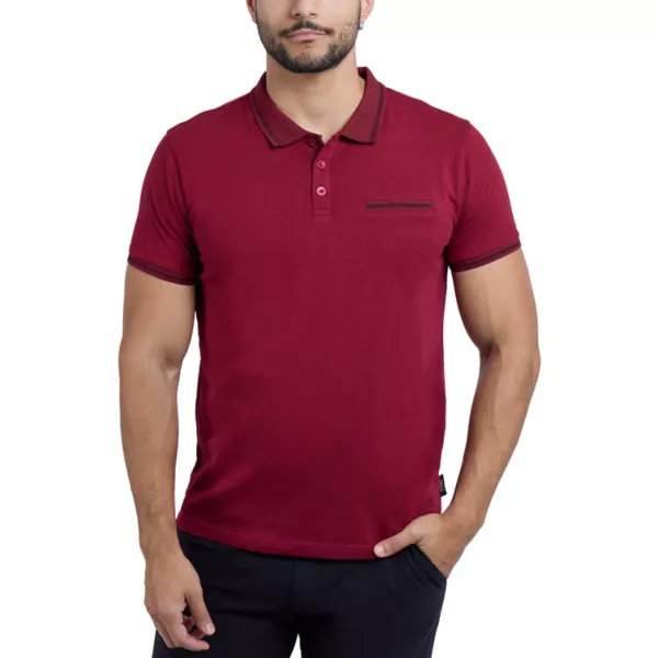 

Мужское поло для гольфа с коротким рукавом и нагрудным карманом на ребре Cultura, бургундия