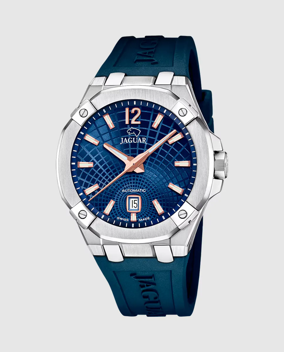 

J1030/2 Дипломатические синие резиновые мужские часы Jaguar, синий