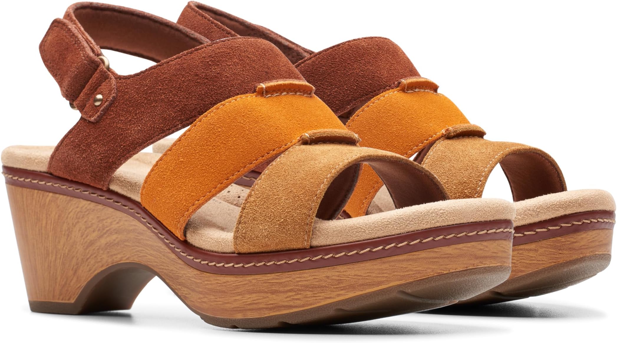 Сандалии Clarks Seannah Glow, цвет Tan Combi Suede
