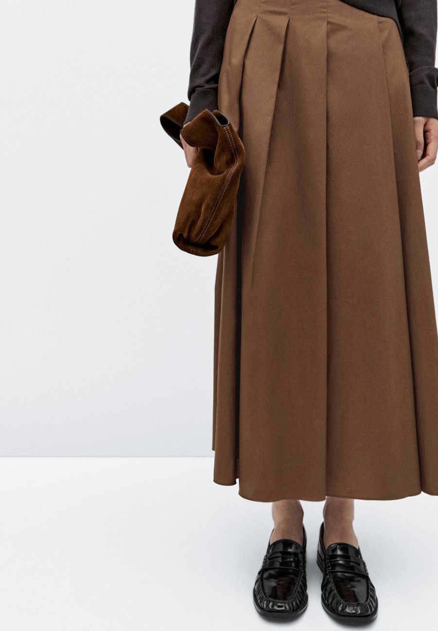 

Юбка Massimo Dutti LONG BOX PLEAT, Brown