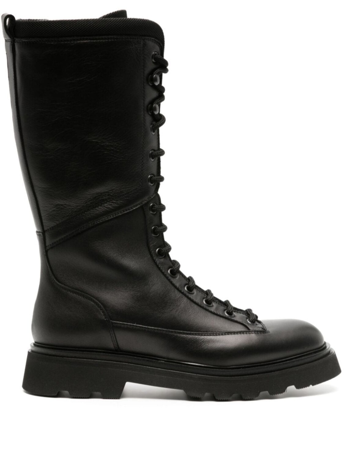 

Doucal's lace-up leather boots, черный