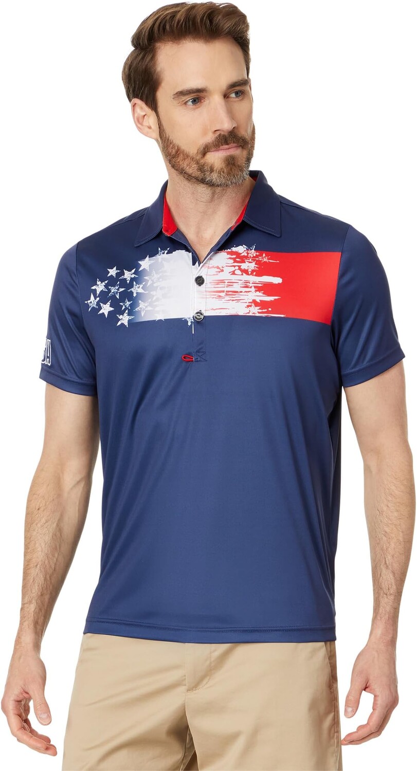 

Поло Jamie Sadock Drive Short Sleeve Polo, цвет Moonlit/Navy