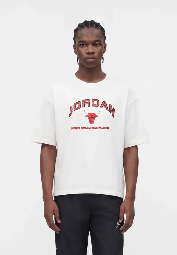 Футболка с принтом Jordan, white/university red, белый/университетский красный