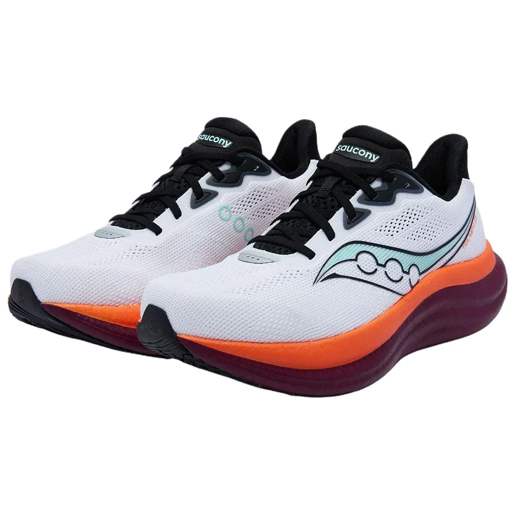 Saucony Triumph Victory 23 Training City Commuting Running Shoes Unisex White Black — фото 4