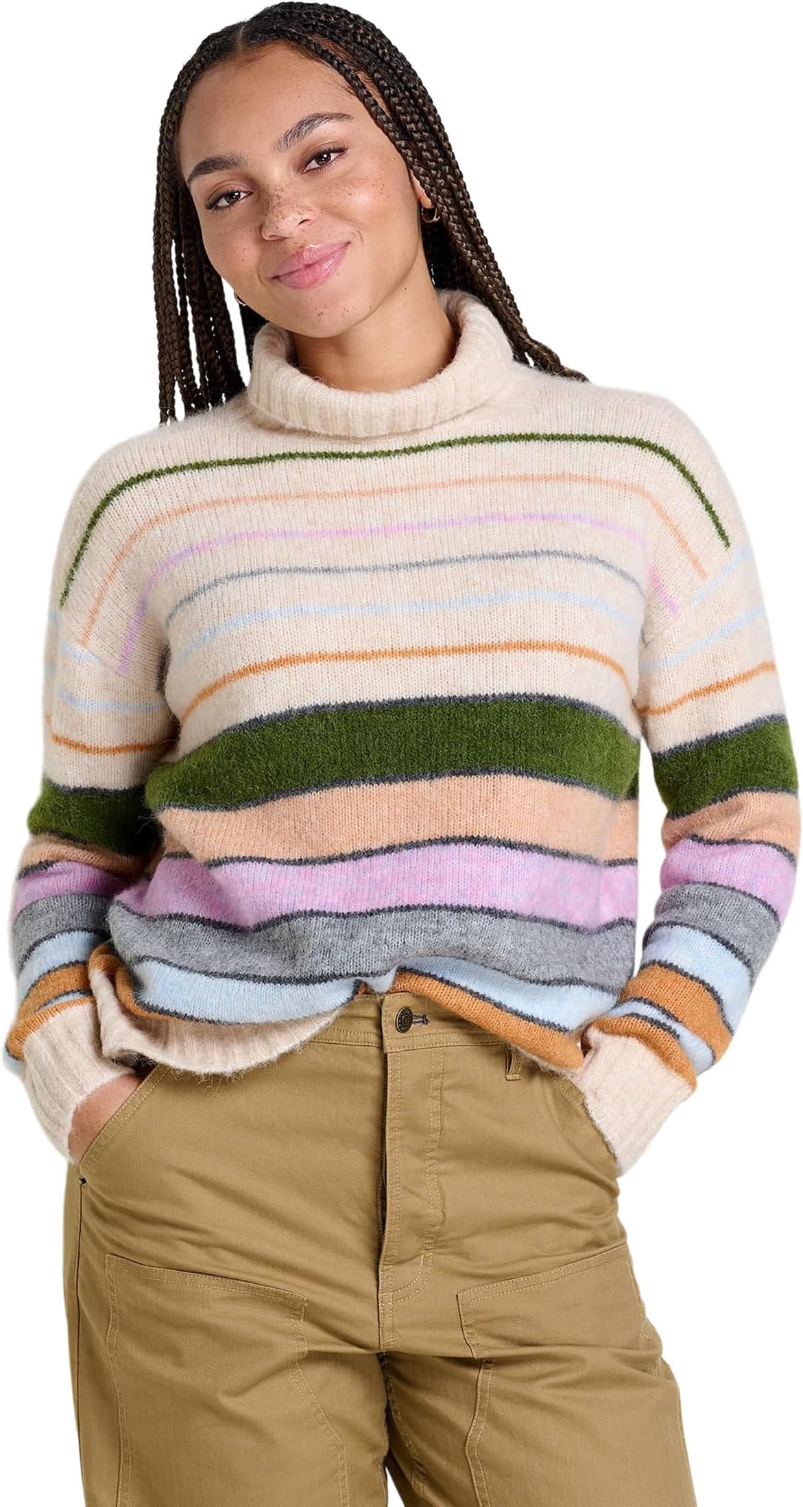 

Свитер Toad&Co Toddy T-Neck Sweater, цвет Oatmeal Stripe