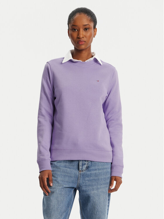 

Свитшот regular fit Flag DW0DW19959 Tommy Jeans, фиолетовый