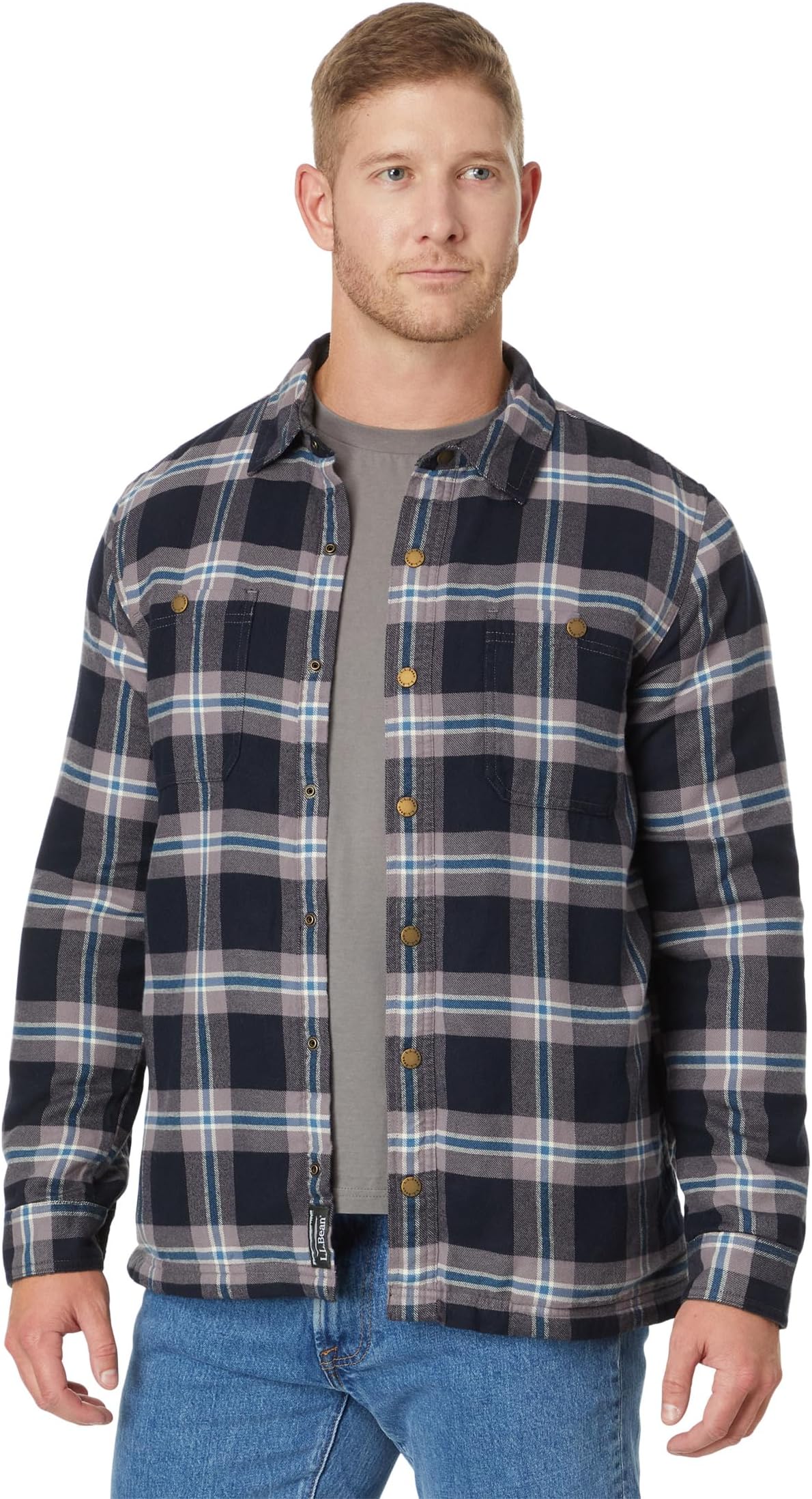 

Рубашка L.L.Bean Fleece-Lined Flannel Shirt, цвет Coal